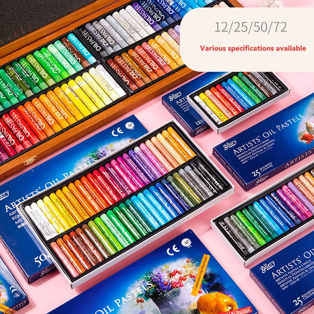 12/25/50colors Artist Oil Pastel Set for Kids Professional Painting Drawing Graffiti Art Crayons Washable Round Non Toxic Sticks