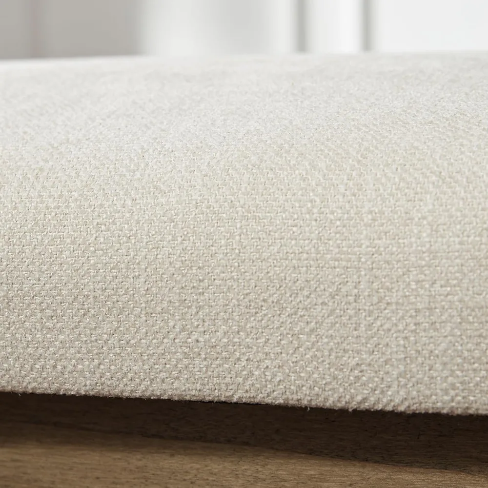 Chenille Upholstered Shoe Storage Ottoman Bench with Solid Wood Shelf for Bedroom and Hallway Entryway