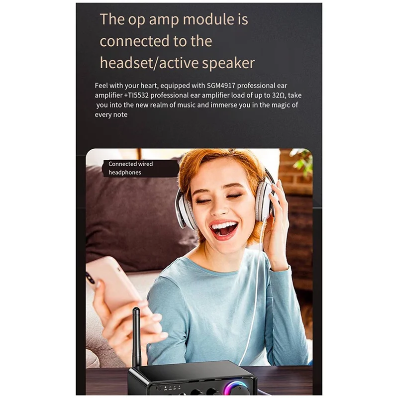 Mini Small Power Amplifier Audio Power Amplifier 100Wx2 Fever-Grade Home Stereo Bluetooth Power Amplifier 5.3 Us-Plug-POS