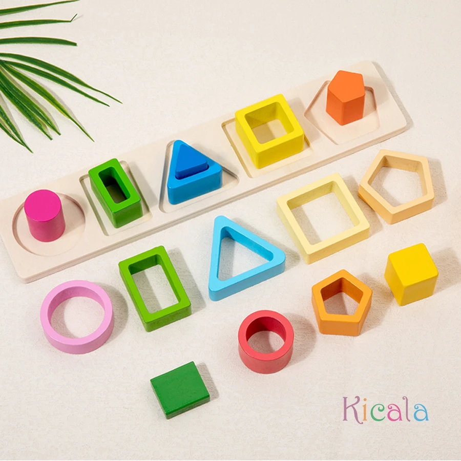 مونتيسوري المغناطيسي الصيد تعلم ألعاب تعليمية ألعاب التراص الخشبية مرحلة ما قبل المدرسة اللون شكل تصنيف الإدراك #1