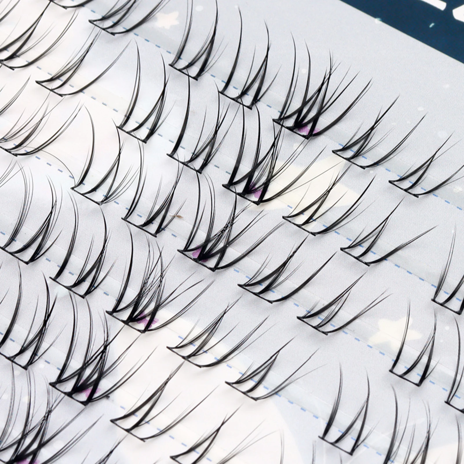 False Eyelashes Extenstions Natural Individual clusters C Curl fake Eyelashes fans Irregular Airy-Design For women Eye makeup
