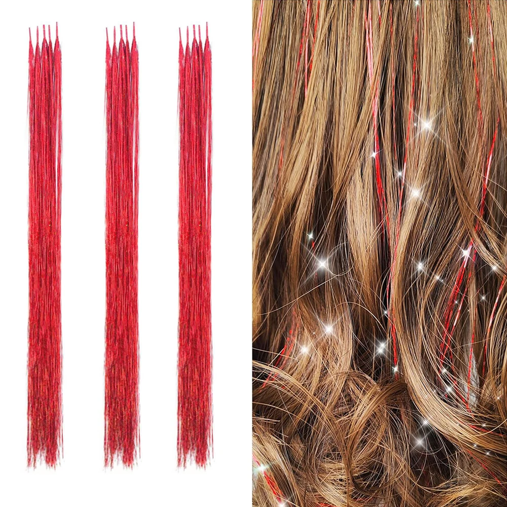 24inch synthetic shiny I-Tip rod hair extension 1-20 strands/pack female high-temperature fiber wig accessories