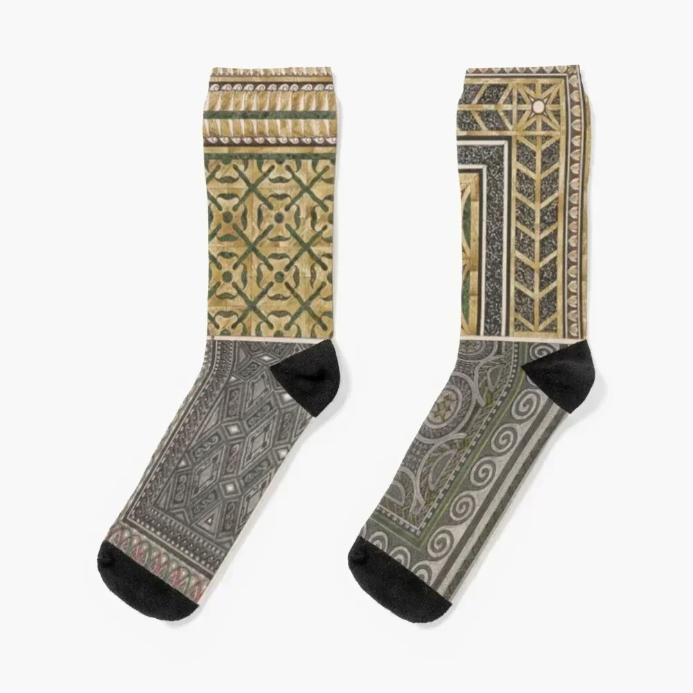 Pompeii Mosaics Socks cute gym Women's Socks Men's