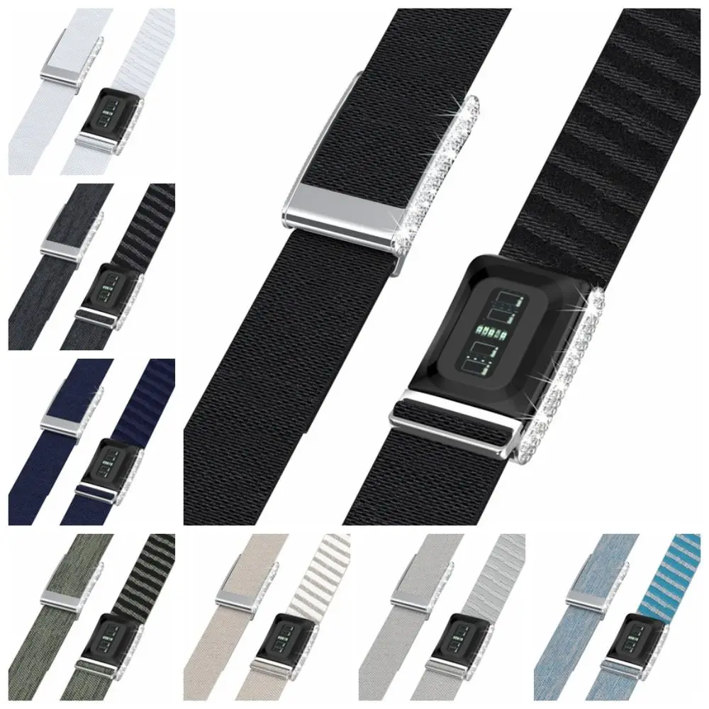 Pulseira Esportiva de Nylon Respirável Ajustável com Capa Protetora de Diamante para Rastreador de Fitness Whoop 5.0 One/Peak