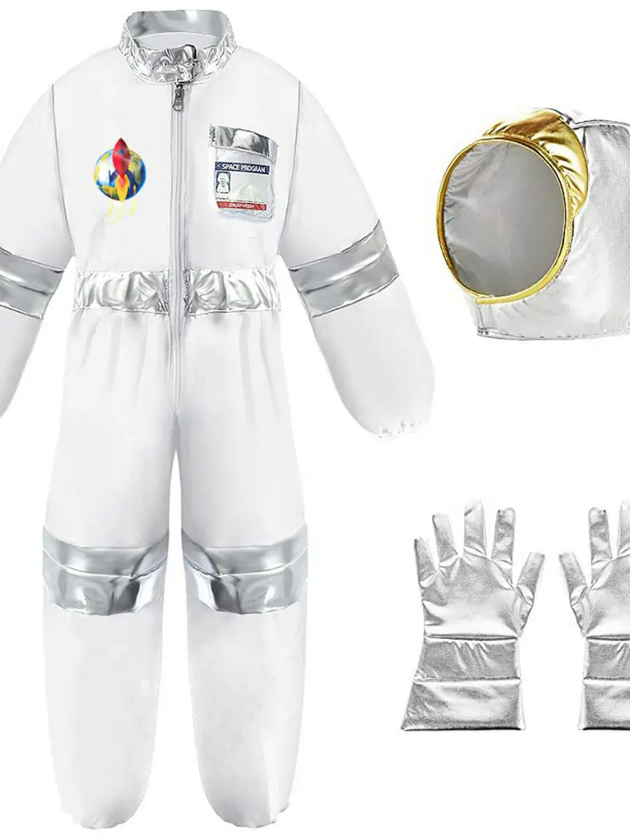 Kostium kosmonauty dla dzieci, strój astronauty na Halloween, przebranie na imprezę tematyczną, ubrania z poliestru.