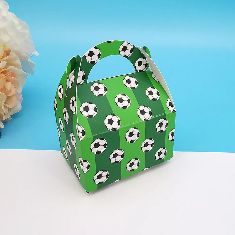 12Pcs Mini Football Candy Box Portable Cartoon Kids Birthday Favor Gift Box Chocolate Packaging Bags Baby Shower Party Decor