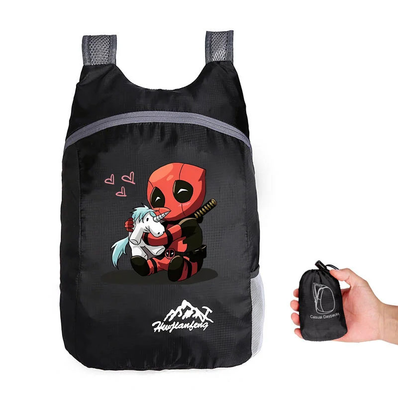 2024 New Dead-pool Superhero Foldable Travel Backpacks Outdoor Sports Travel Backpack Lightweight Storage Bag Cycling Backpacks