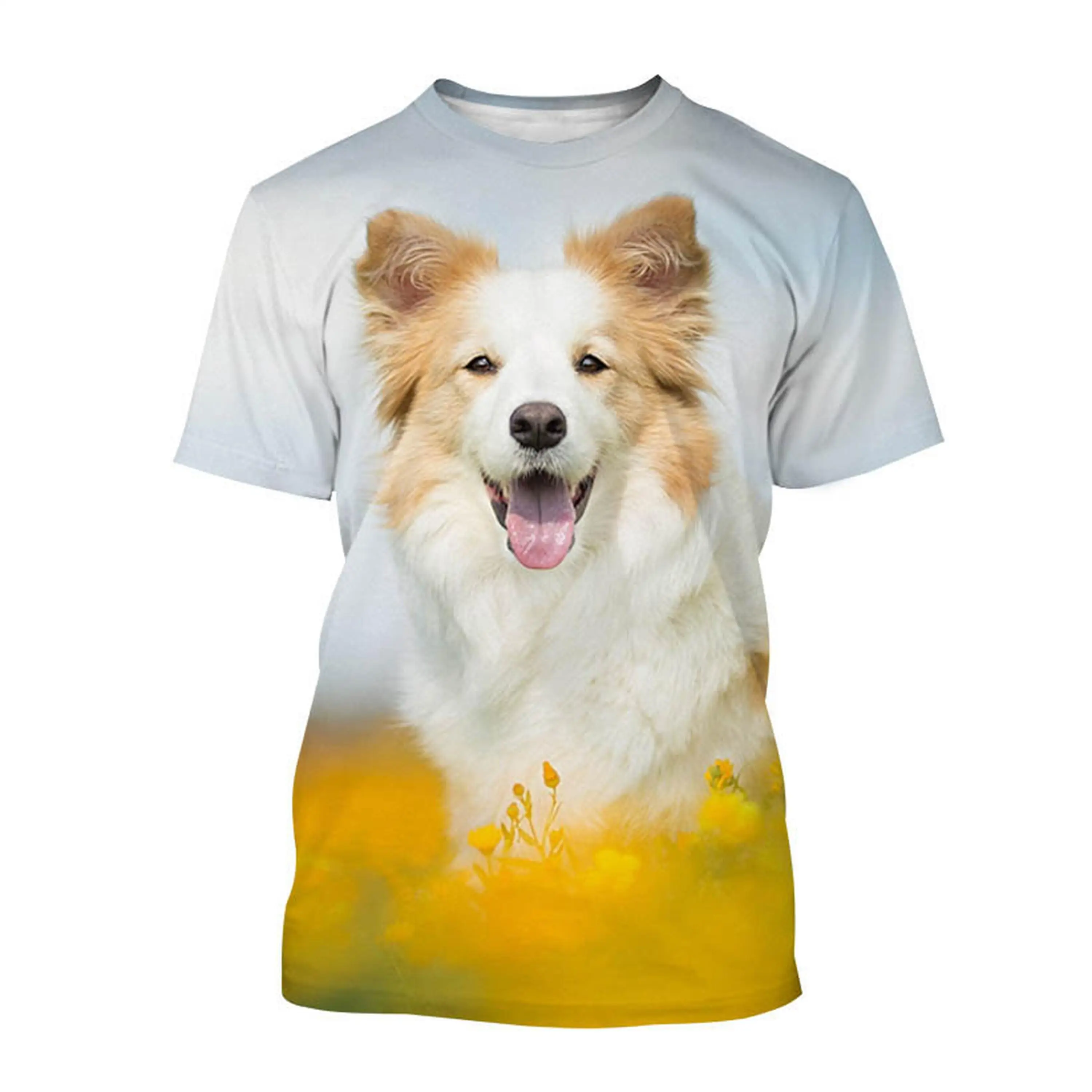 Summer Border Collie 3d Printing Men's Women's Children's Casual T-shirt Cute Animal Dog Pattern Breathable Light Sports Top