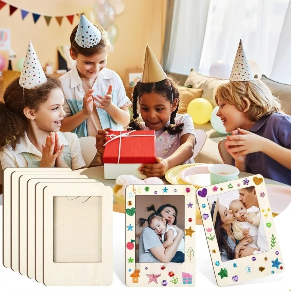 DIY Wooden Picture Frames with Stickers