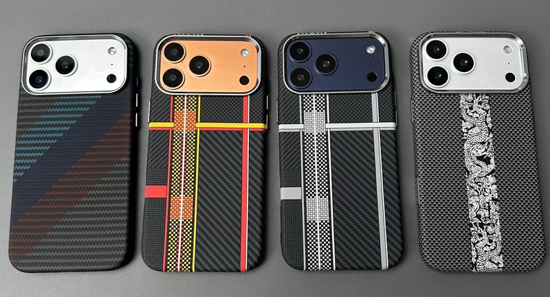 Metall-Objektiv für MagSafe Mattierte Hülle für iPhone 17 18 Pro Max 16 15 14 13 Carbonfaser-Textur Kabelloses Laden Matte PC-Abdeckung – Detail 12