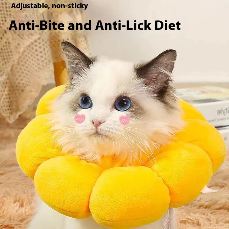 

Sunflower Pet E-Collar - Soft Elizabethan Cone for Dogs & Cats, Post-Surgery Anti-Licking Recovery Collar