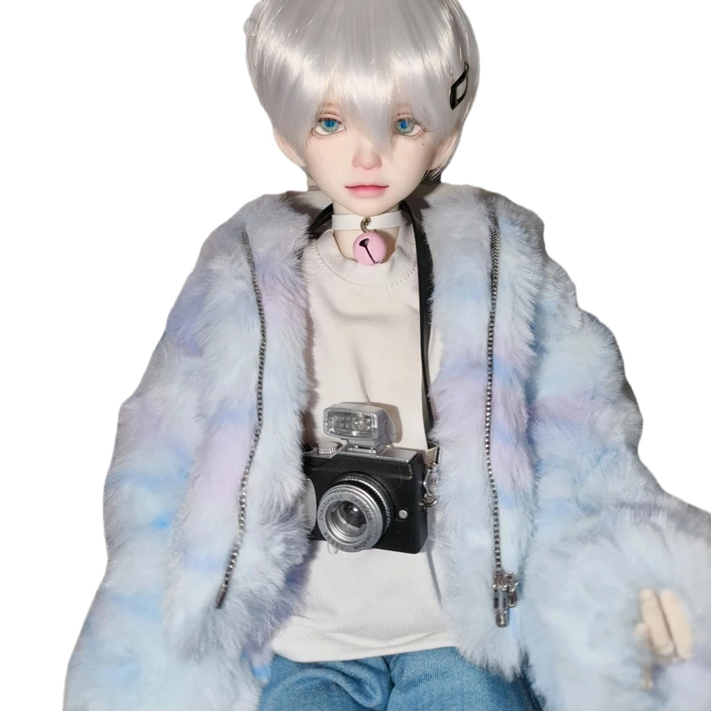 Casa delle bambole in miniatura Fotocamera reflex digitale Accessori per la decorazione della casa delle bambole Idol Cotton Doll Camera 1/6 1/8 Accessori per vestire