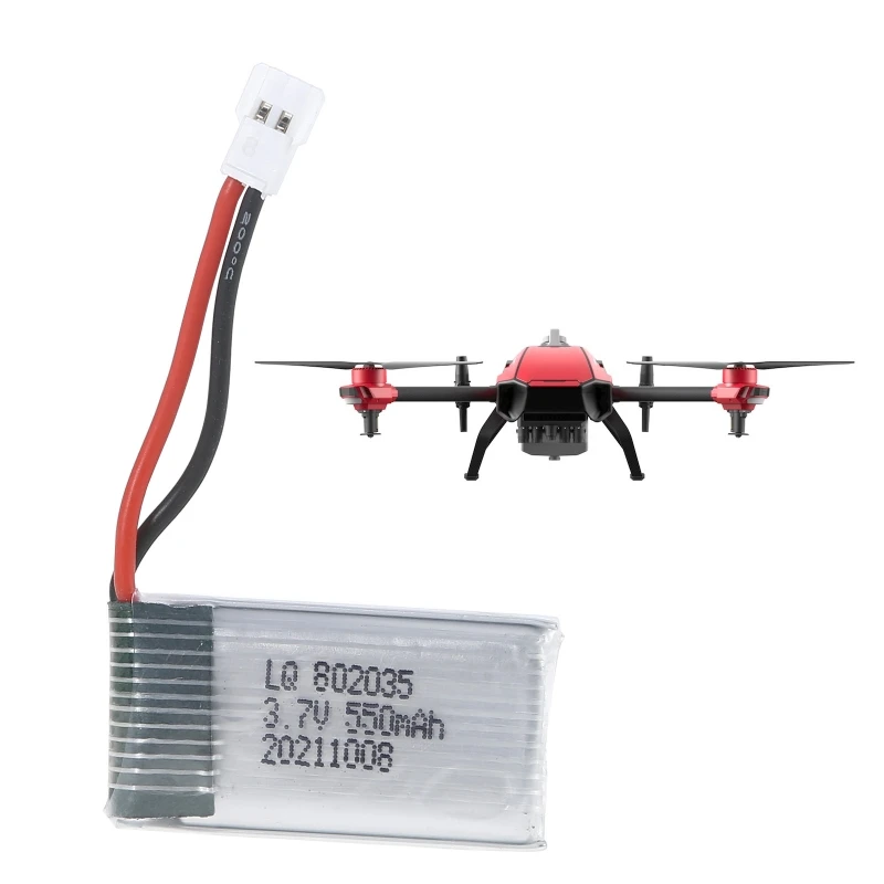 3.7V 550mAh 20 bateria litowa 802035/702035 bateria litowa do HUBSAN X4 H107 H107L H107D MJXRC F47 DFD-F180 RC Drone zapasowe QXNF