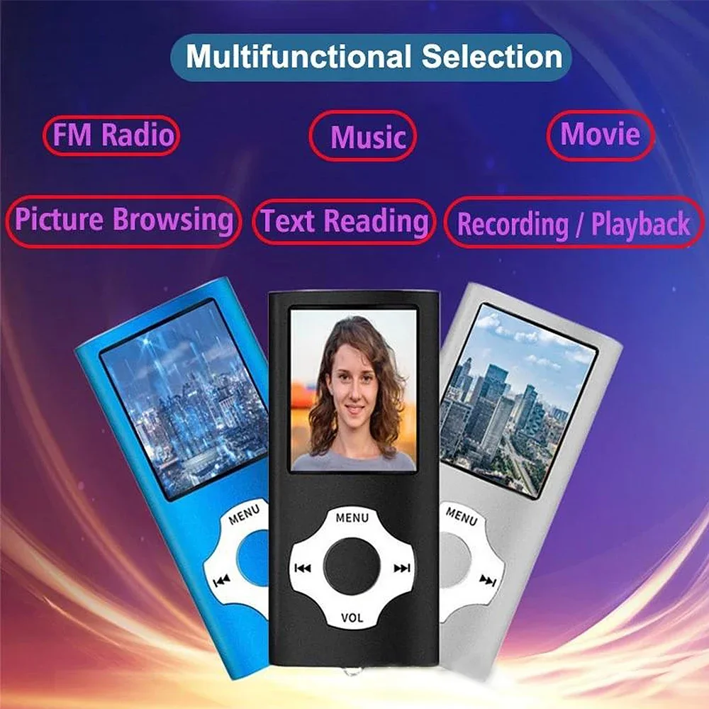 MP4 Digital Media Player FM Portable Radio Txt E-Book Ultrathin MP3 Player Music Player Audio Voice Recorder Gift For Kid