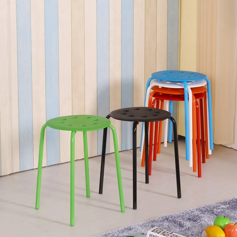 Dinning Stool Home Plastic Round Colorful Stackable Furniture taburete taburetes altos cocina Stools For Kitchen 스툴