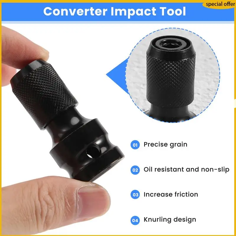 A50i 1/2 Polegada quadrado para 1/4 Polegada hex catraca chave de soquete adaptador conjunto chave unidade conversor ferramenta impacto