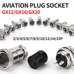 GX12 GX16 GX20 Gold Plated Aviation Plug Socket Docking Connector 2PIN 3PIN 4PIN 5PIN 6PIN 7PIN 8PIN 9PIN 10PIN 12PIN 14PIN 15P