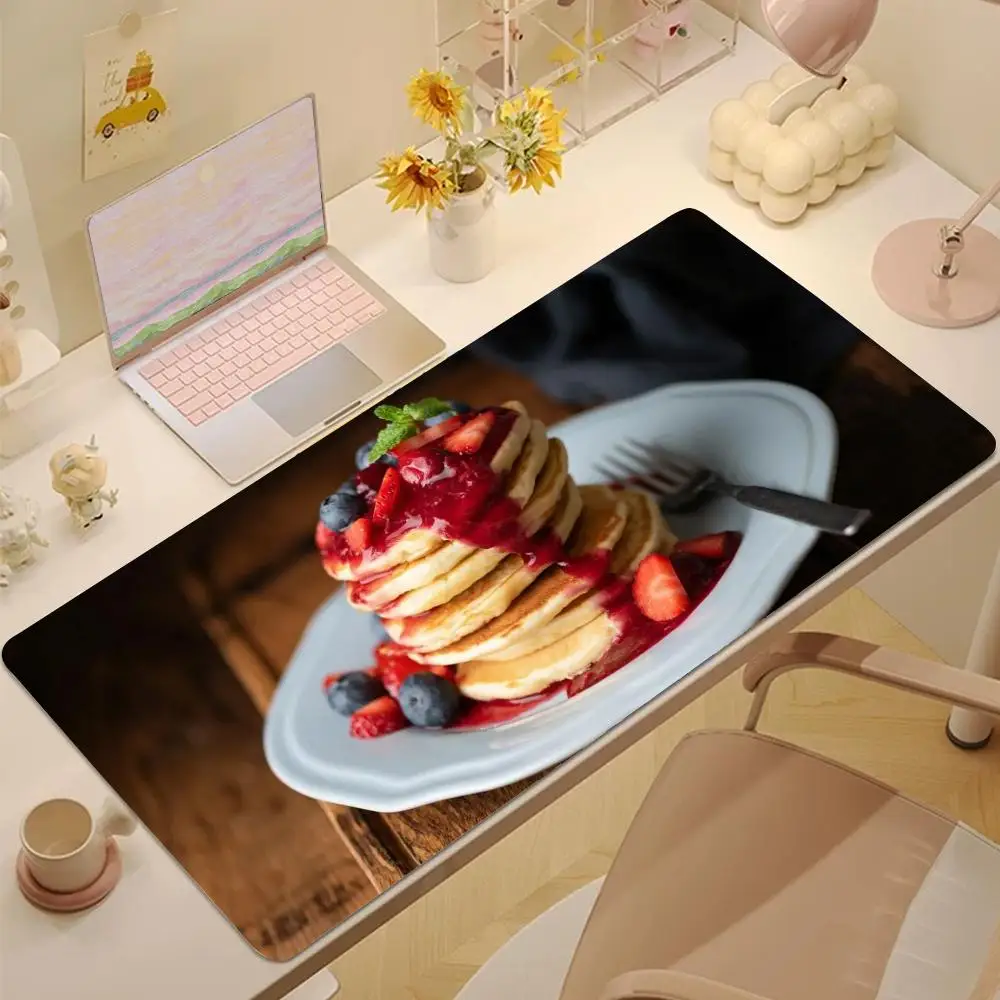 

pancake wallpaper Mouse Pad Tablet mouse Pad Laptop xl desktop mouse pad, cute HD Rainbow Gaming keyboard pad, csgo Player,90x40