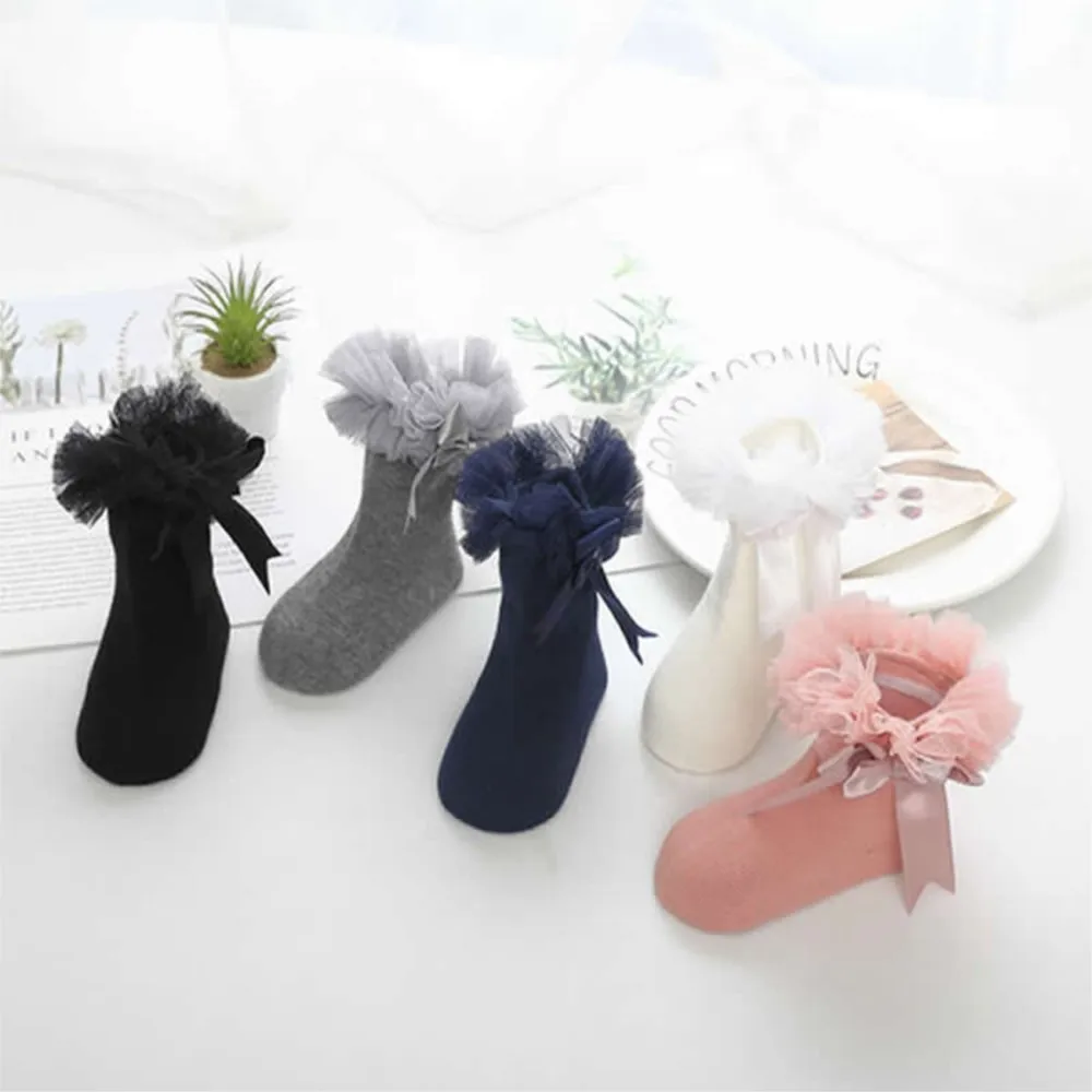 newborn baby socks lovely bitter fleabane ballet ribbon lace bowknot socks toddler girl priness socks lace fashion paty cloth