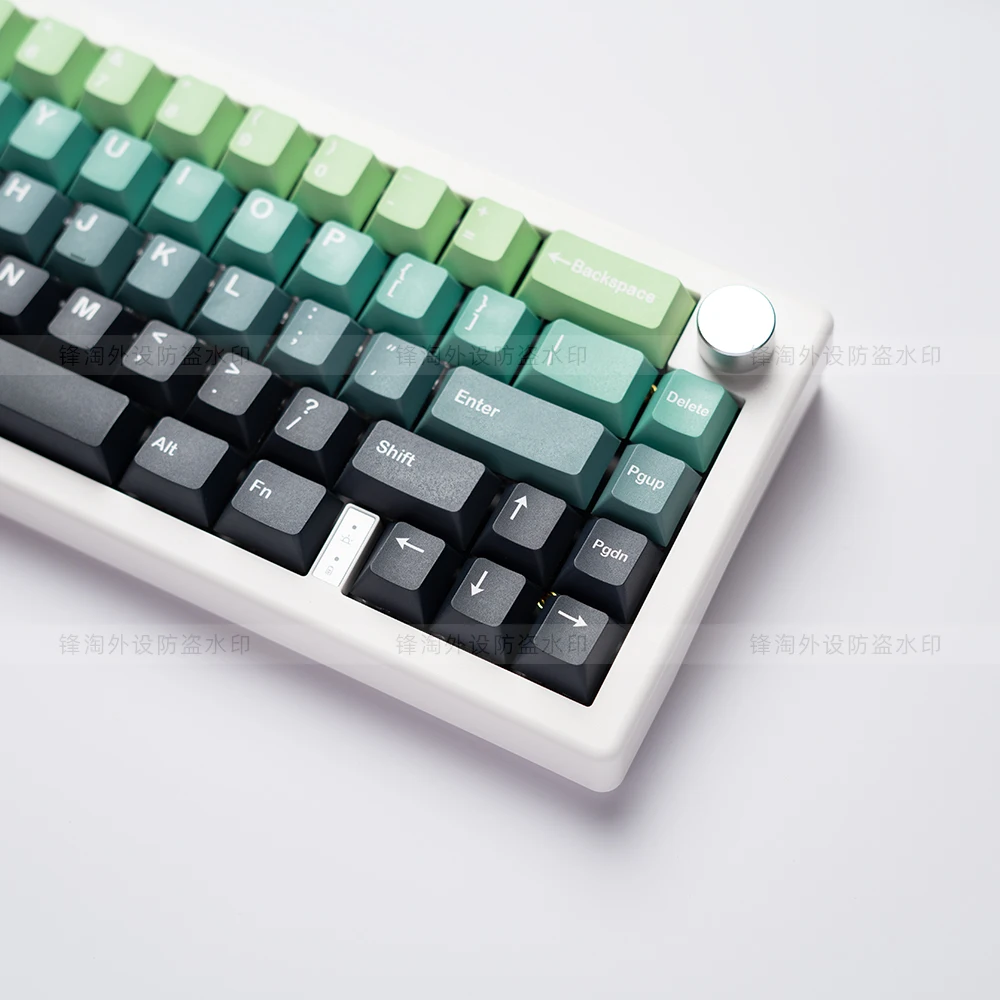 Gradual change color keycap green black gradual change color scheme PBT hot sublimation original high personality keyboard cap 6