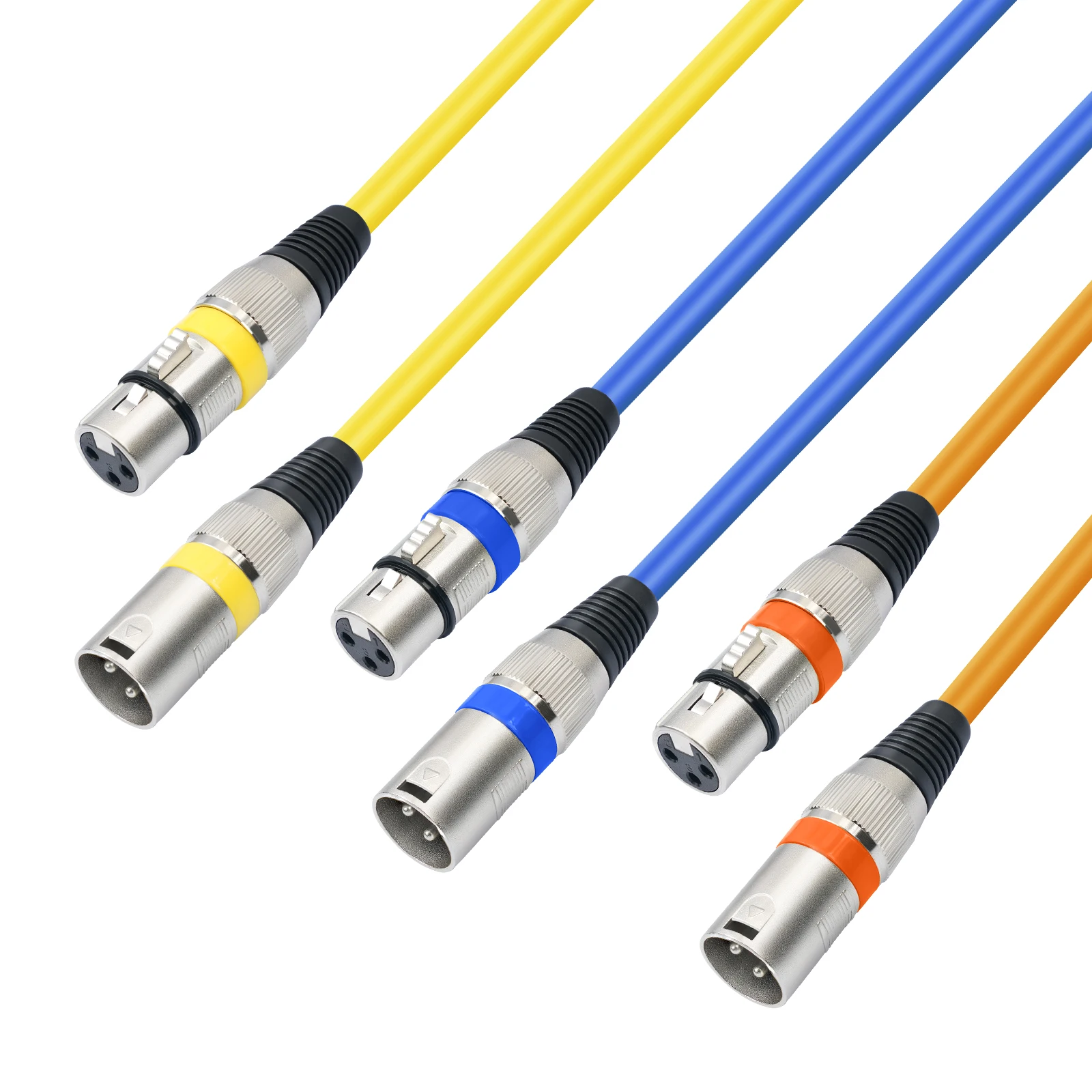 6/10 Stück XLR-Stecker auf XLR-Buchse Mikrofonkabel, mehrfarbig, XLR-Stecker auf XLR-Buchse Mikrofon-AUX-Kabel für Mikrofonmischer, Aufnahmestudio, Podcast