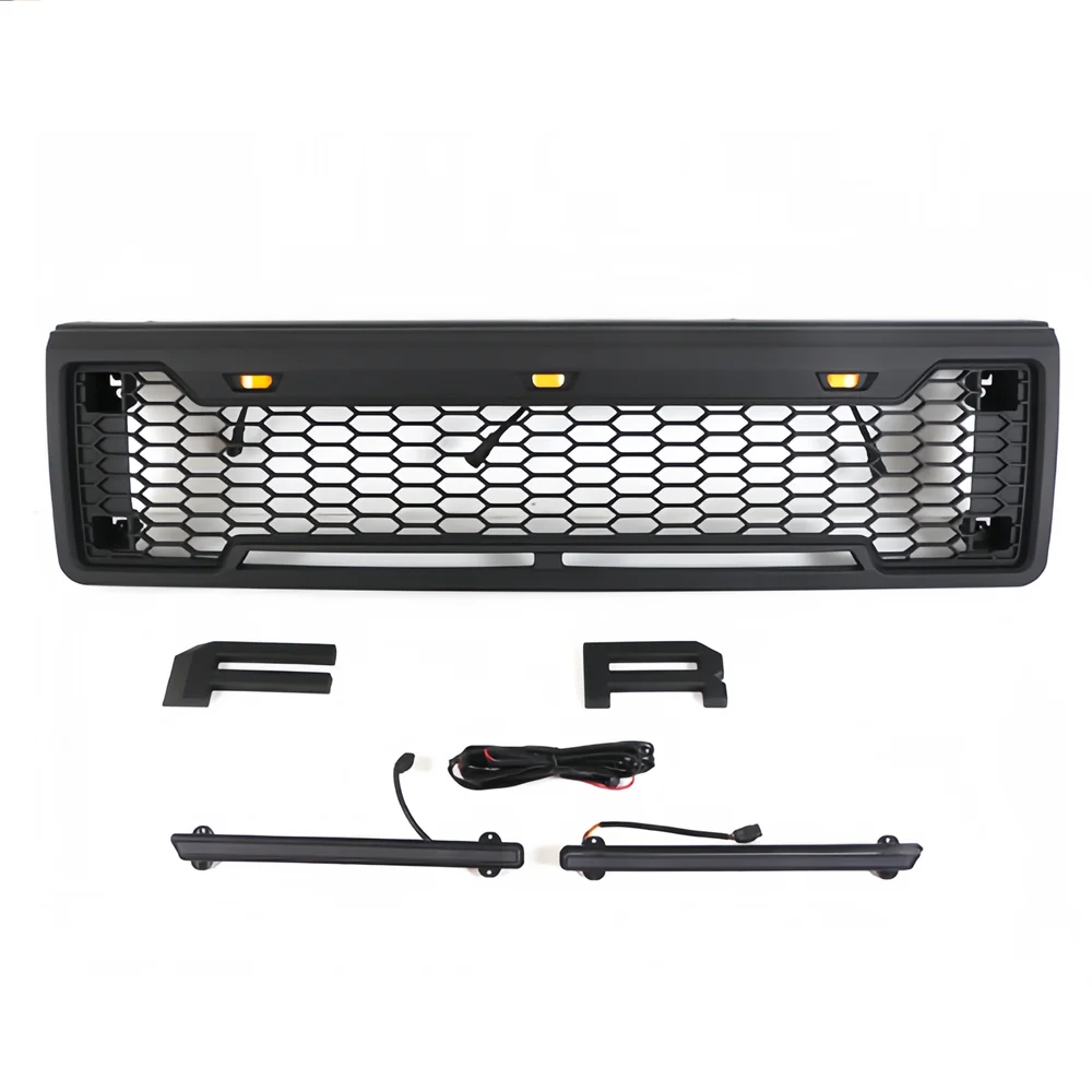 Auto Racing Grills Fit for Ford F150 1987 1988 1989 1990 1991 Abs Grill Grille Auto Accessories