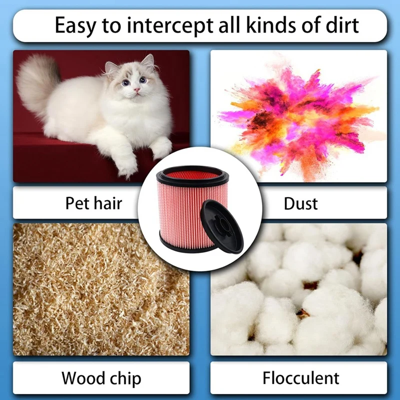 Filtre HEPA pour filtre à poussière fine Vacmaster, support de 5 à 20 gallons, aspirateur sec, VCFF, 2 pièces