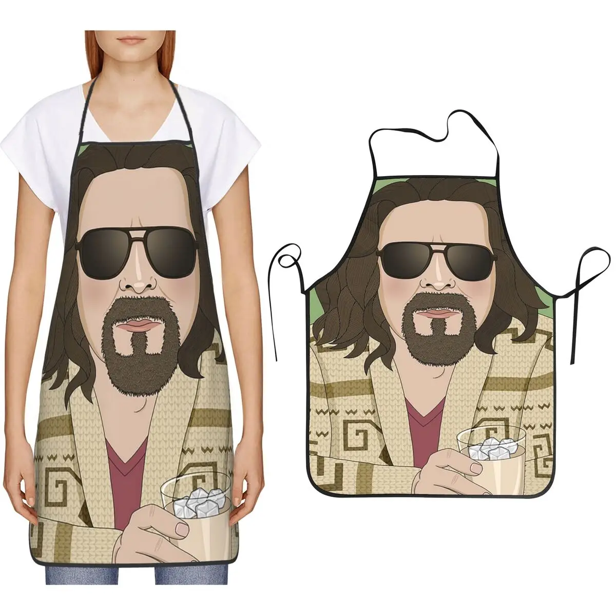 The Dude- The Big Lebowski Apron Chef Cooking Cuisine Tablier Bib Kitchen Cleaning Pinafore for Women Men Painting