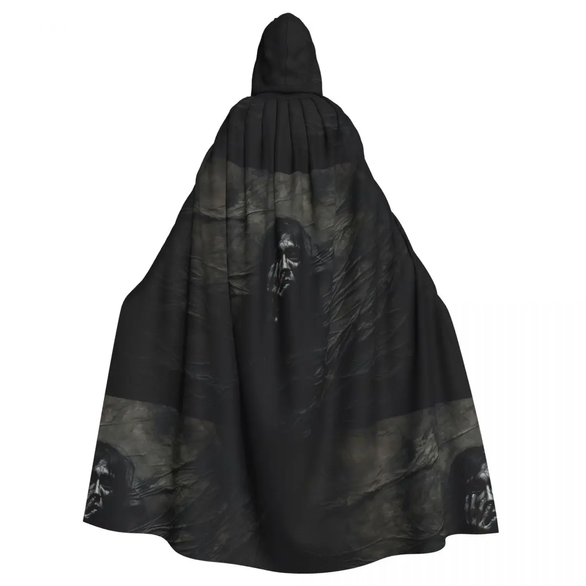 

Cloak Featuring Distorted Faces for Halloween Horror Unisex Adult Cloak with Hood Long Witch Costume Cosplay