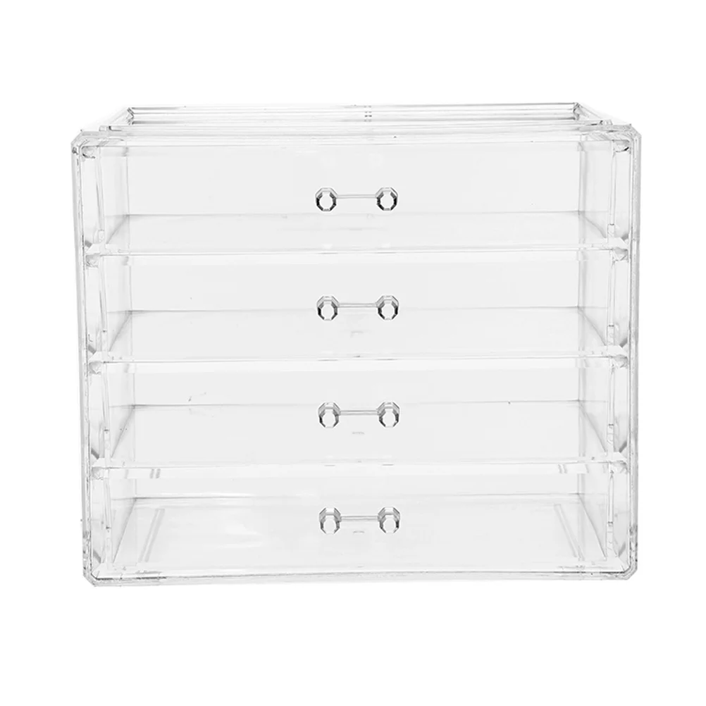 Boîte de rangement de maquillage de grande taille, mallette de rangement cosmétique en acrylique transparent, boîte à cosmétiques Four MELType pour un usage domestique, 1PC