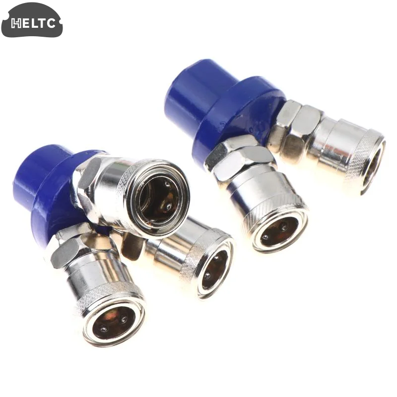 1PCS Pneumatic Quick Connect Coupler With 2/3 Way Splitter Rust Resistant Metal For Air Compressor Workshop Garage Repair Work