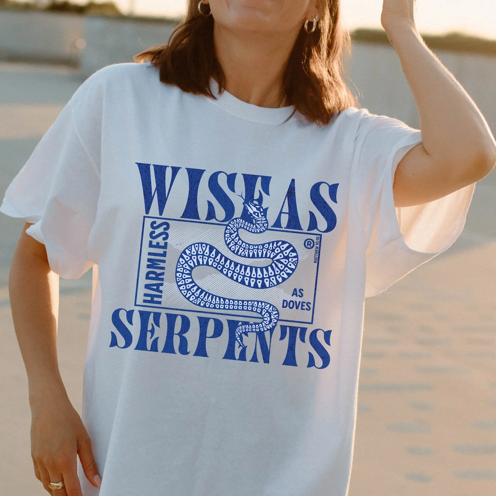 Matthew 10:16 Bible Verse T‑Shirt Wise As Serpents Christian Snake Graphic Tee Disciples Followers of Christ Faith Casual Shirt