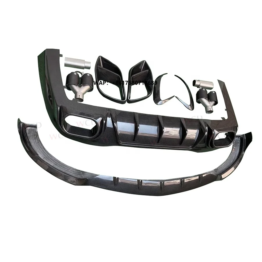 B Rabus Style Carbon Fiber BodyKit for  GT63 GT63S New Front Lip Rear Bumper Diffuser Side Splitter Front Vent