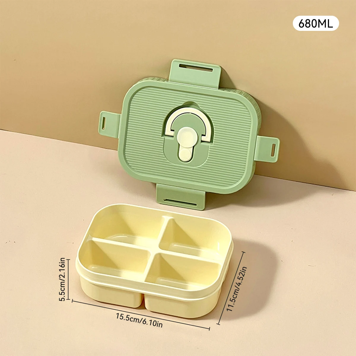 WORTHBUY Draagbare Plastic Lunchbox Met Compartiment Magnetron Veilige Fruitsalade Lunchcontainer Kid Student Lekvrije Bento Box