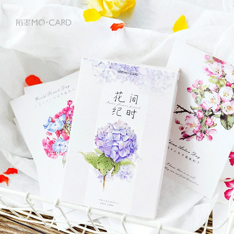 

30 шт., набор открыток серии Inter Flower Period-Роза Жасмин Лилия, сделай сам, поздравительные открытки для сообщений, подарочные канцелярские принадлежности