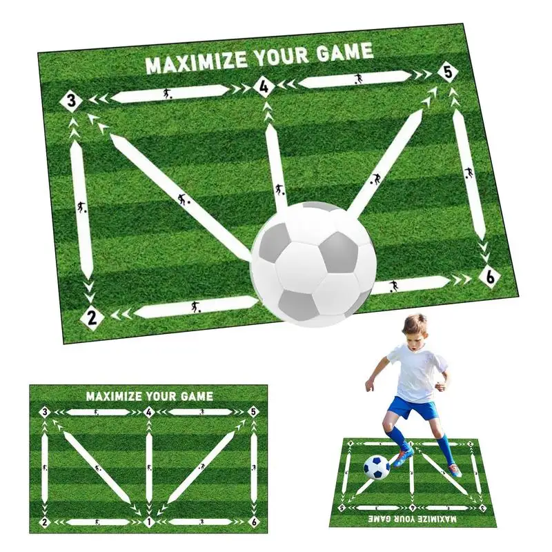 Football Footstep Training Mat Football Door Mat Anti-Skid Carpet Football Anti-Skid Carpet Soccer Skills Drills Pad For Youth