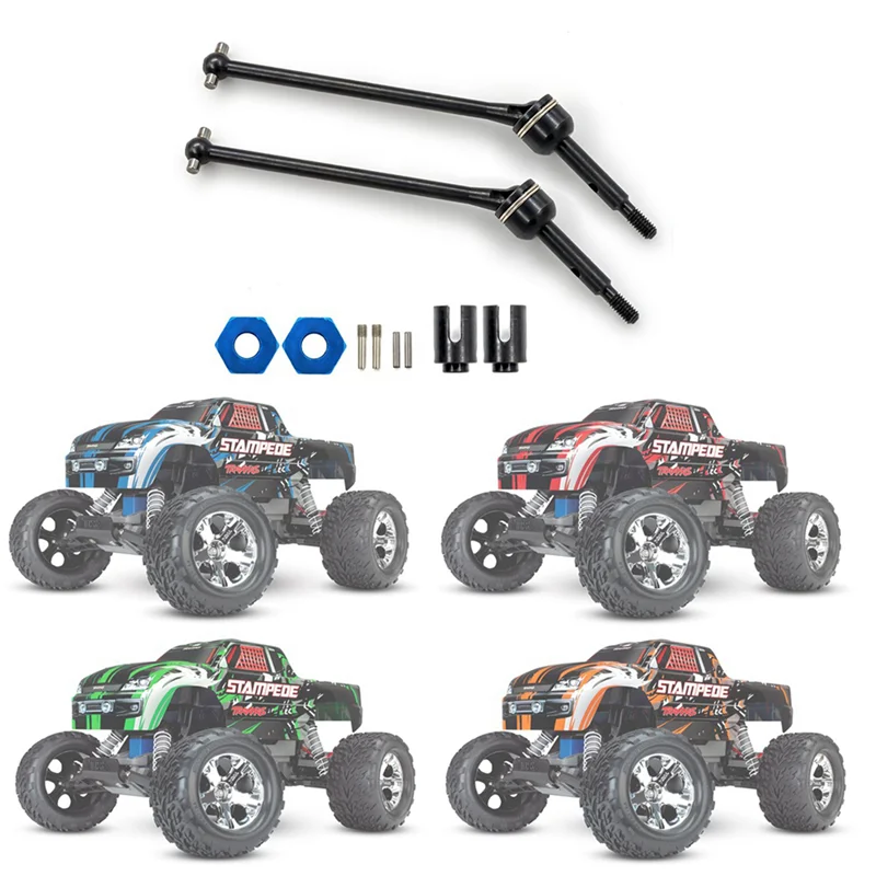 【Sleek Design】4Pcs Steel Rear Drive Shaft Driveshafts For 1/10 Traxxas Slash Rustler Hoss Stampede VXL 4X4 2WD RC Car Upgrades P