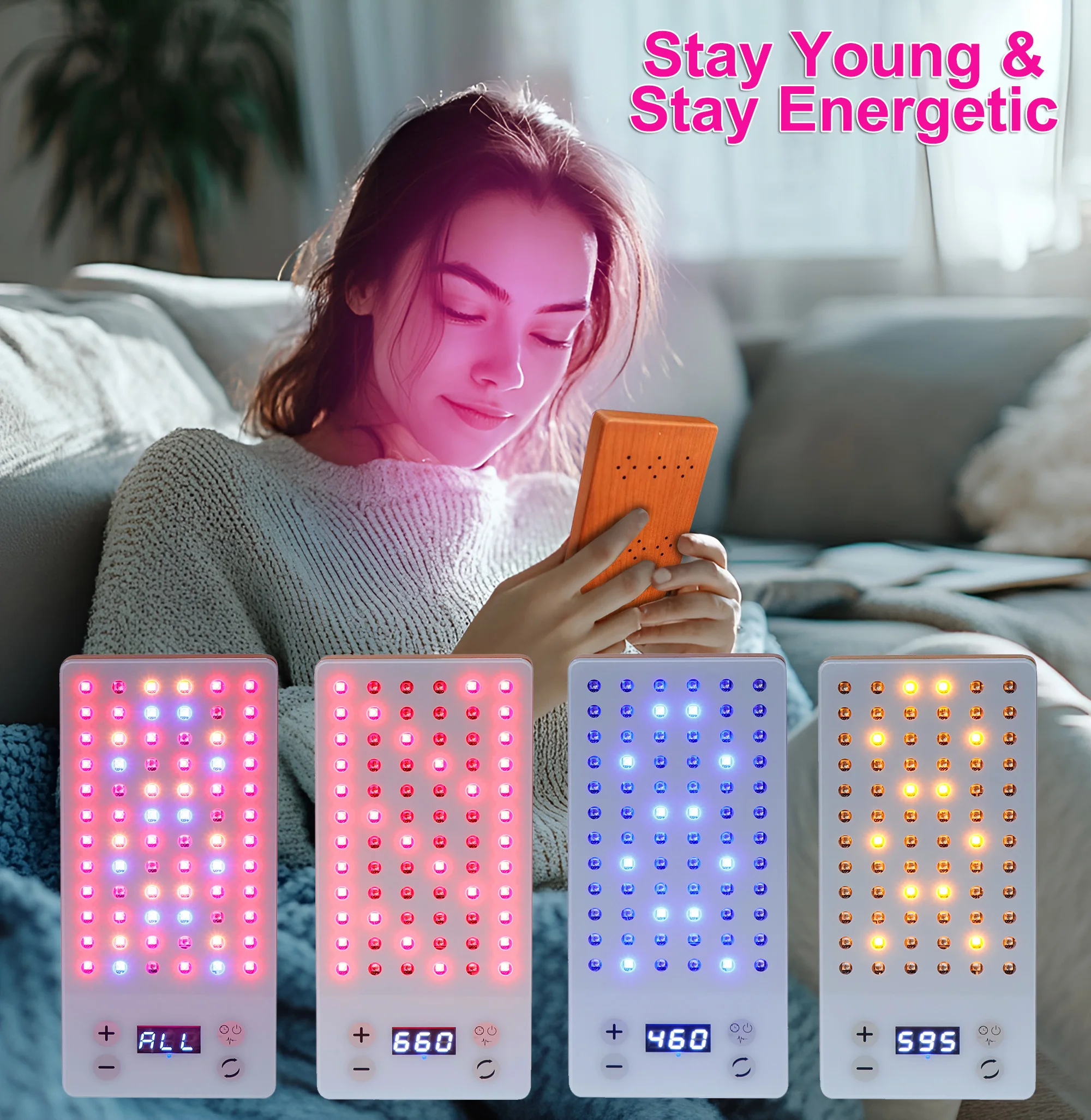 

Портативная панель для светотерапии красным светом, инструменты для ухода за кожей лица против старения и для красоты, облегчение боли в теле, физиотерапия