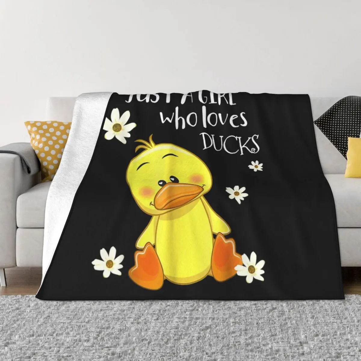 

Just A Girl Who Loves Ducks Cute Duck Lover Owner Gift Throw Blanket wednesday Furry Blanket Thermal Blanket Custom Blanket