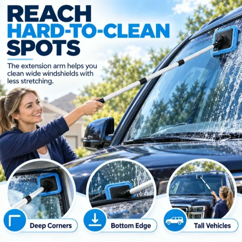 Dual Magnetic Car Windshield Cleaner 2026 Upgrade Window Cleaner Streak-free Auto Glass Cleaning Kit Compact Windshield Brush