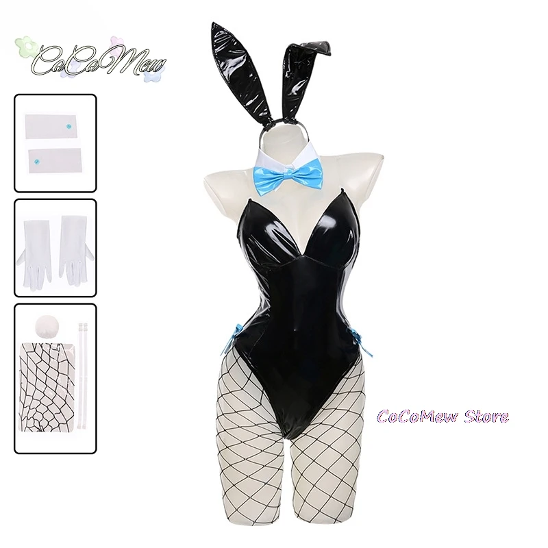 Anime Blue Archive Cosplay  Sexy Leather Bodysuit Suit Toki Bunny Girl Sling Jumpsuit Halloween Clothes