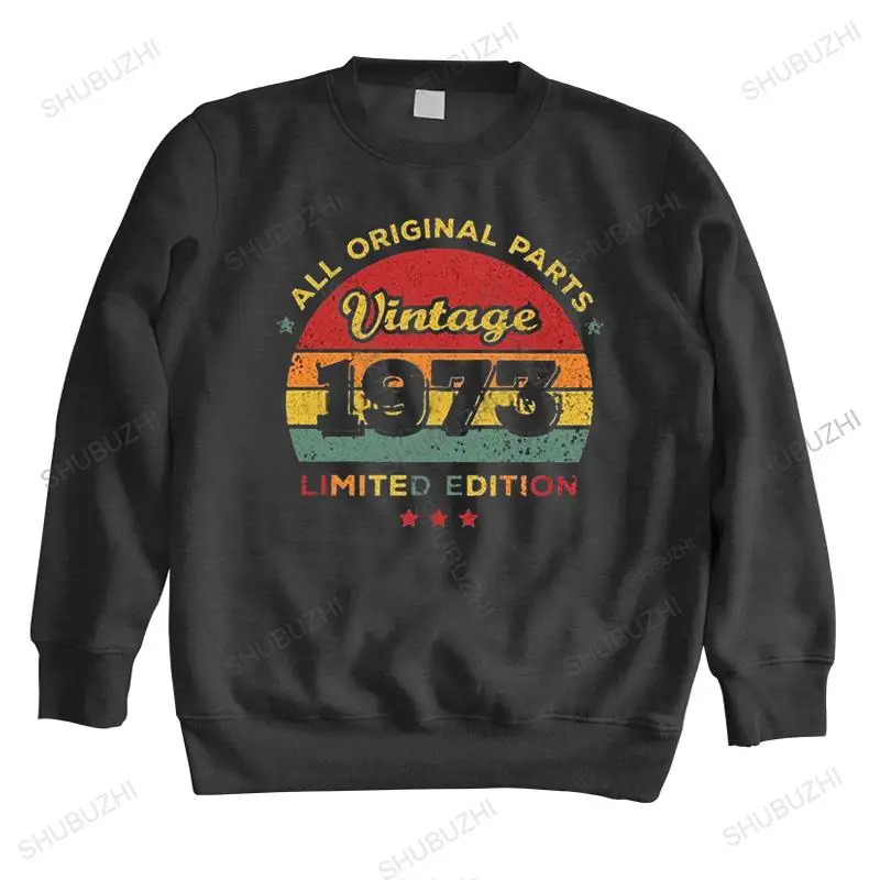 Vintage 1973 All Original Parts hoodie Men Pure Cotton sweatshirt Awesome sweatshirts Top 48th Birthday Gift hoodies Clothing