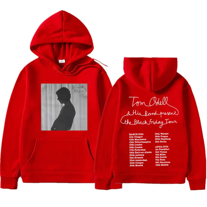 الهيب هوب توم أوديل الجمعة السوداء هوديي 2025 الخريف/الشتاء الرجال النساء بلوزات المتضخم Y2k فضفاض الرسومات البلوز الشارع الشهير