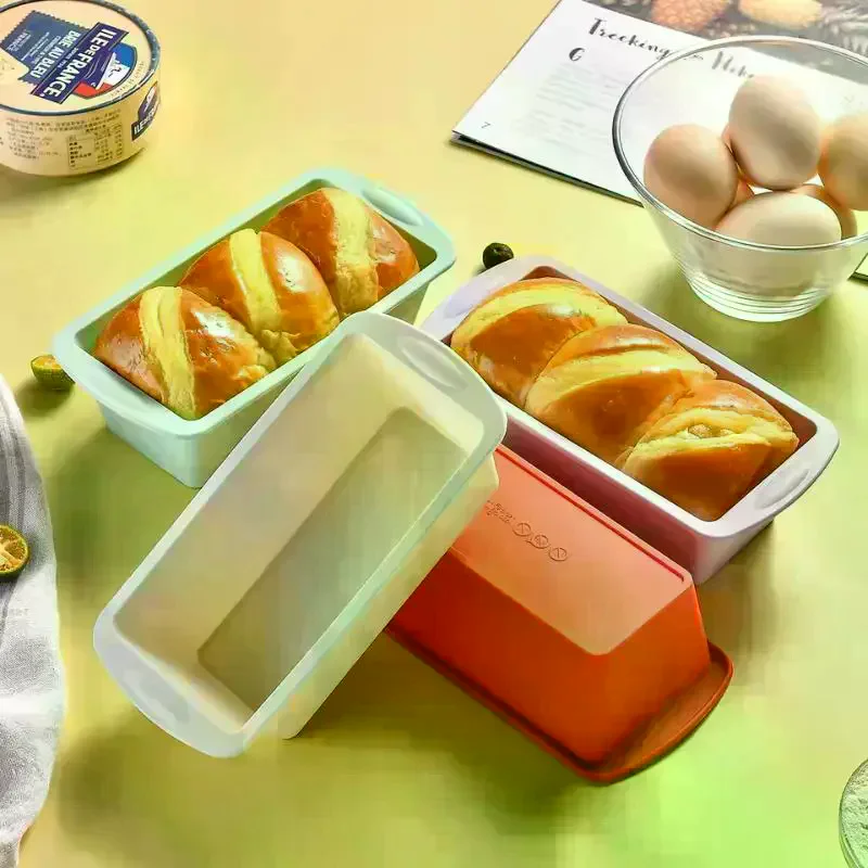 1/4Pcs Household Rectangular Silicone Mold Candy Toast Mould Easter Bread DIY Kitchen Supplies Cake Bakeware Pan Baking Tools - view 2