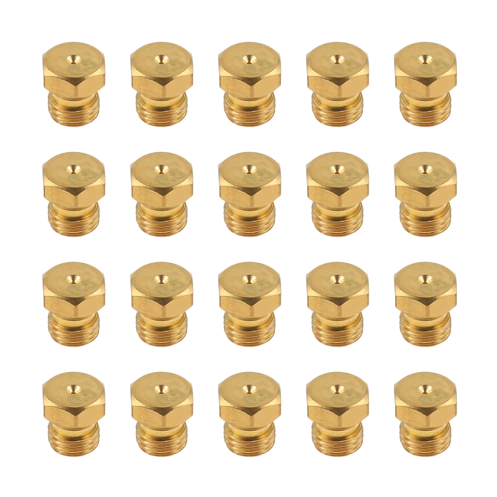 20Pcs M6×0.75mm/0.5mm Brass Jet Nozzle for Propane LPG Natural Gas Pipe, Water Heater, DIY Burner Parts LP Gas Conversion Kit