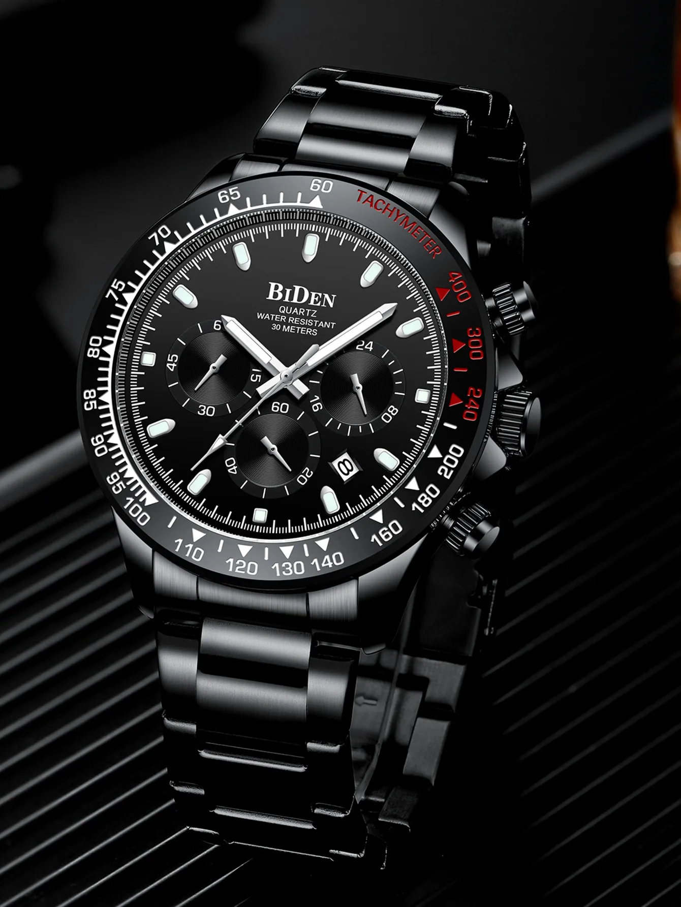 

Мужские высококачественные Легкие многофункциональные часы BIDEN из нержавеющей стали с кварцевыми водонепроницаемыми мужскими часами прямые продажи с завода ·