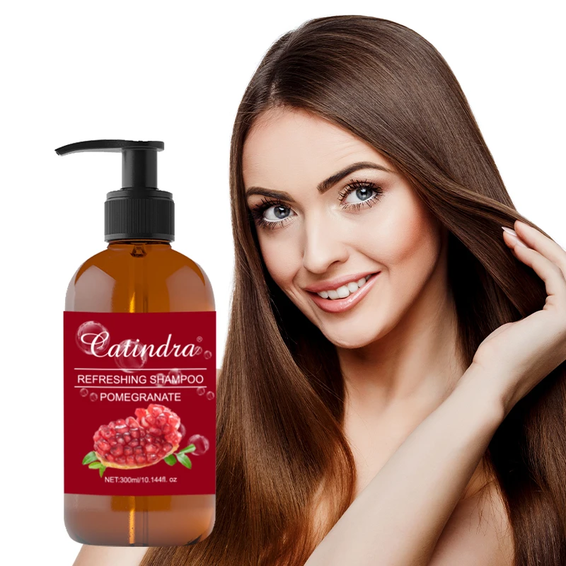 300ml Red Pomegranate Refreshing Shampoo Dry Curly Fluffy Hair Nourishing Straightening Conditioner Shampoo for Female