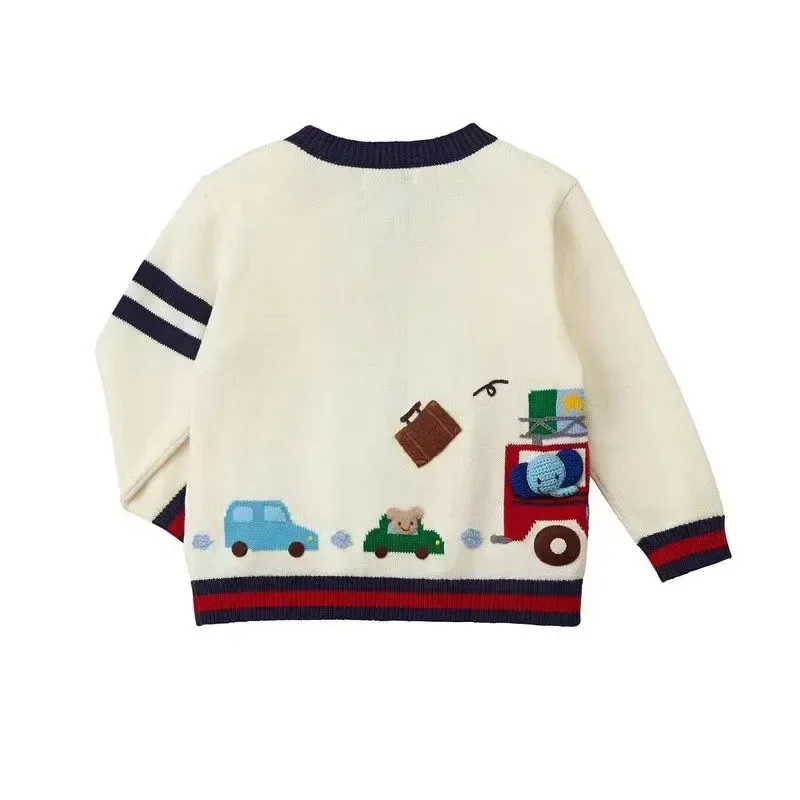 Spring Boys Knitted Sweater Cartoon Sweaters Girls Cardigan Knitwear  Knitwears Baby Boy Clothes Cardigans Vetement Enfant Fille