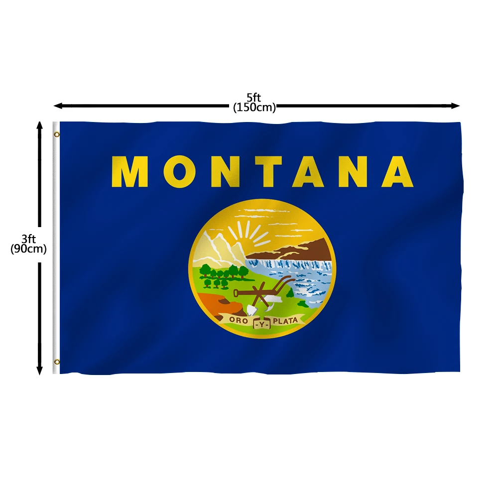 Flagnshow 100% Polyester USA America State of Montana Flags