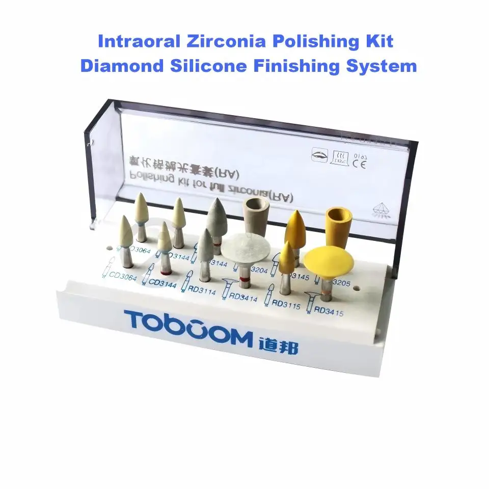 

Toboom Intraoral Zirconia Polishing Kit Diamond Silicone Finishing System Zirconia Restoration RA0112D Monolithic Zirconia Crown